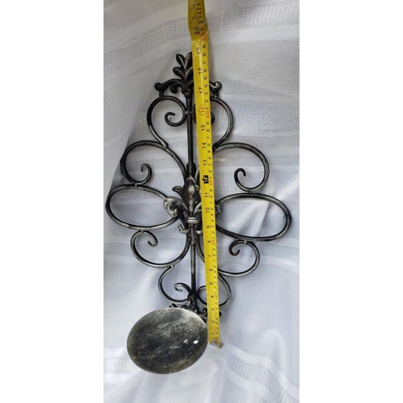 Iron Scroll Candle Holder Sconce Wall Mount. 3-Wick Candle. Fleur De Lis Decor - Picture 4 of 7